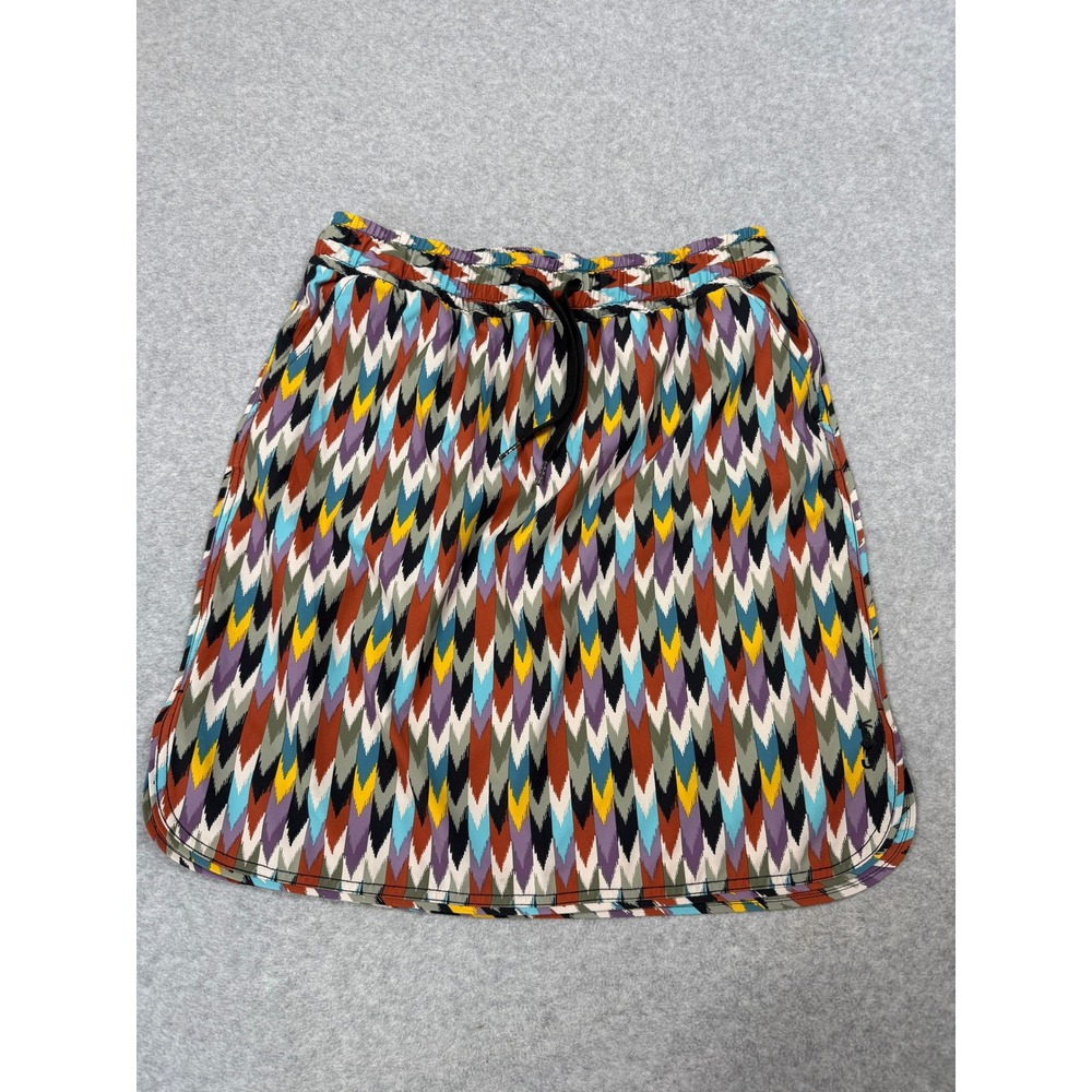 KAVU True Outdoor Wear Multicolor Chevron Zigzag Mini Skirt Pockets Size M